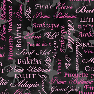 (4222)Pearl Ballet/Pearl Ballet Words Pink/Black(0171)