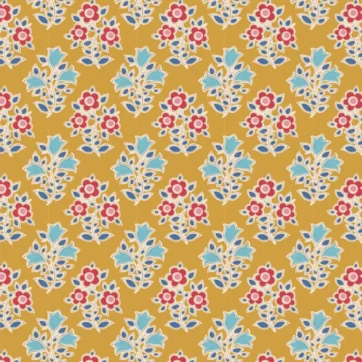 Tilda Jubilee Farm Flowers. Mustard 1621