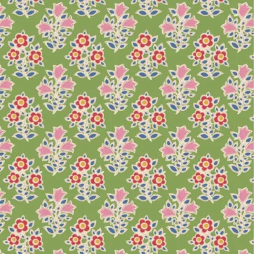 Tilda Jubilee Farm Flowers. Lime Green 1625